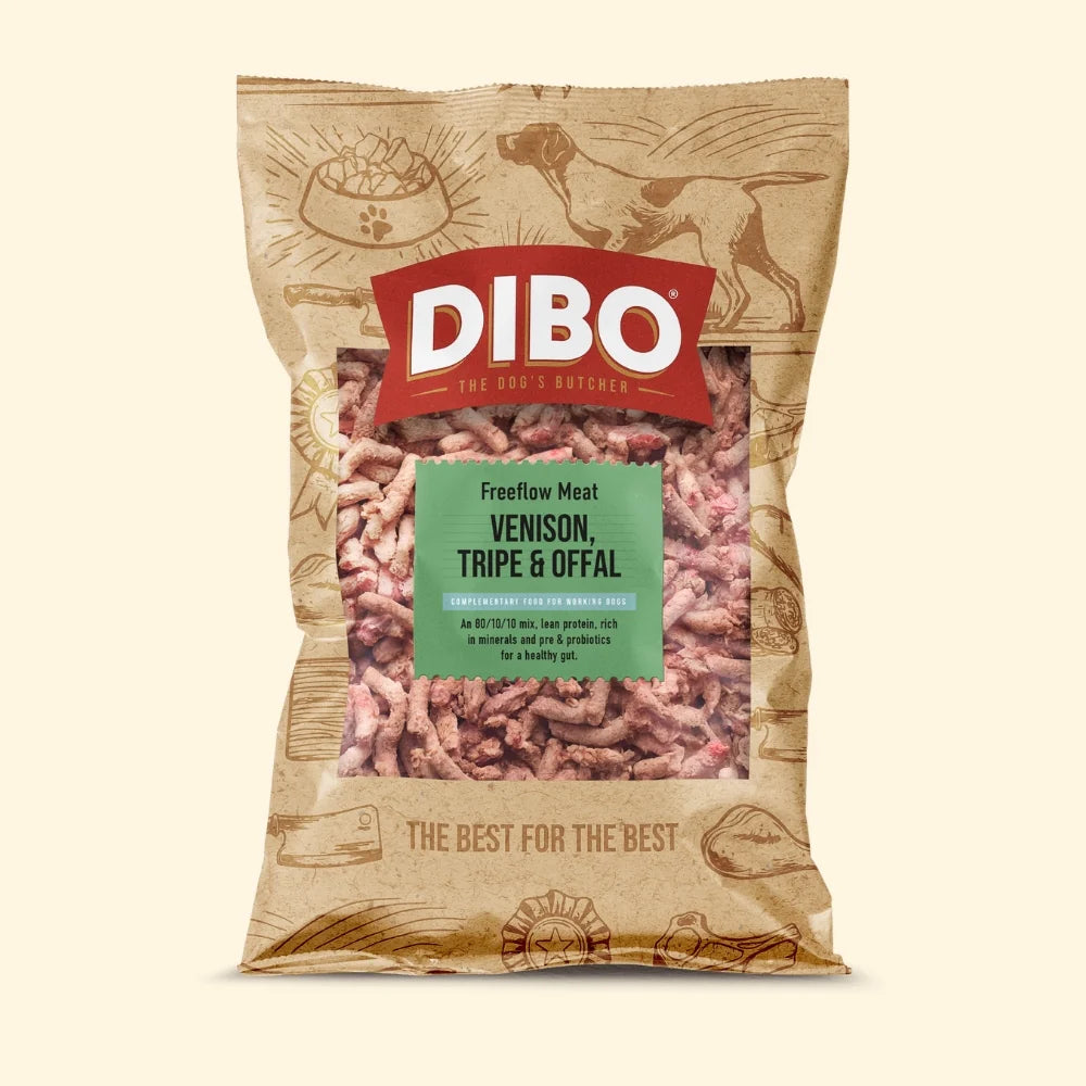 DIBO Free Flow Mince Venison, Beef Tripe and Pork Offal 1kg