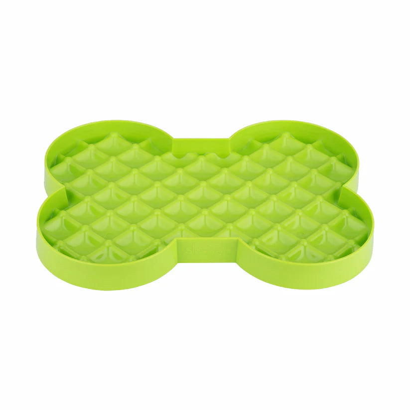 SloDog Slow Feeder Plate Bone - Green