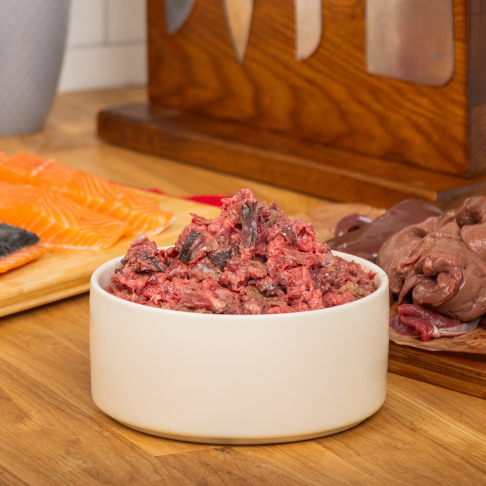 Salmon with Wild Venison MINCE 80-10-10 with LAMB OFFAL 1kg