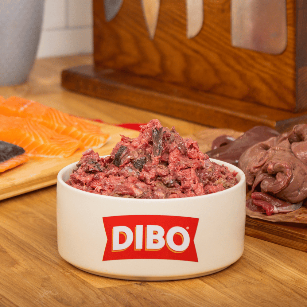 DIBO Finest Salmon, Venison with Lamb Offal Raw Mince 80:10:10 (1kg)