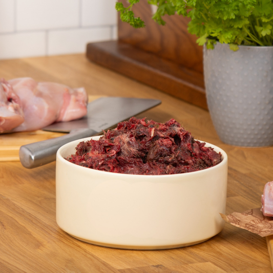 Wild gutted rabbit minced in fur Single Protein MINCE 1KG
