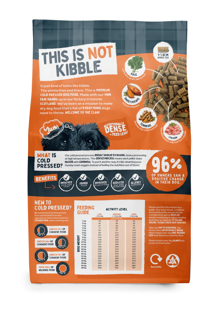 Wilsons Chicken Premium British Cold Pressed Dog Food 2kg