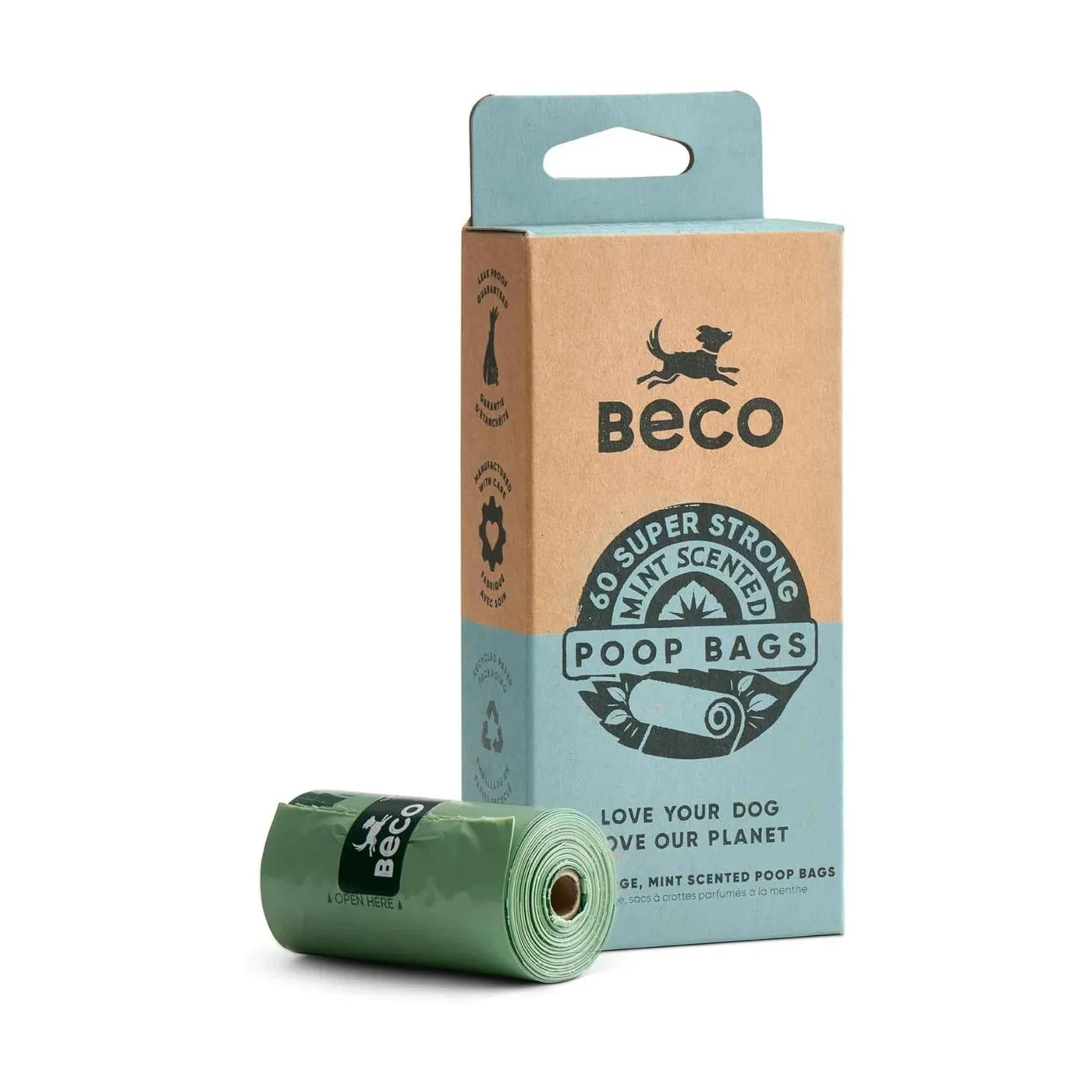 Beco Super Strong Mint Scented Poop Bags 60