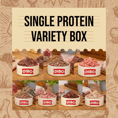 DIBO Finest Single Raw Protein 80:10:10 Variety Box (7kg)