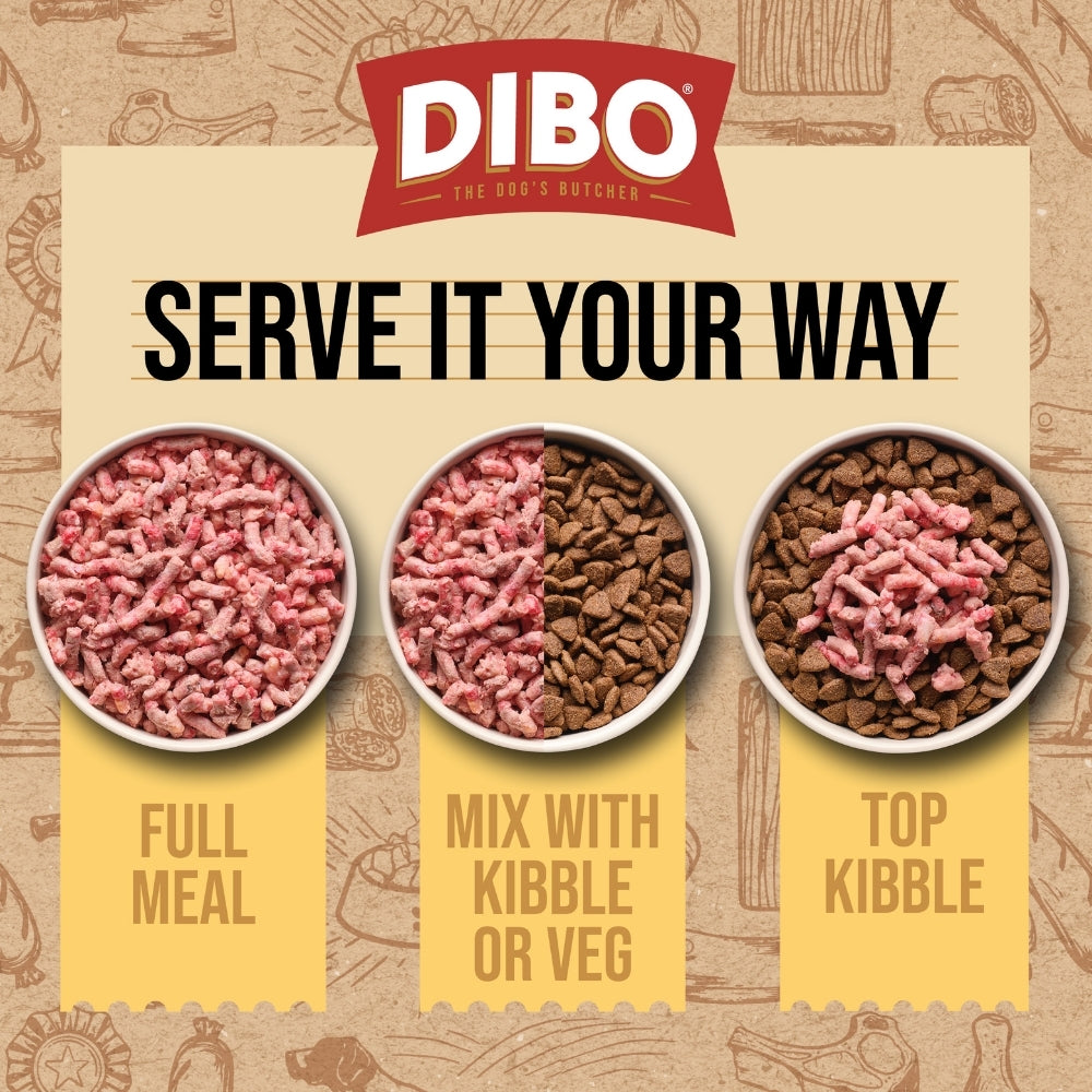 DIBO Free Flow Mince Chicken, Salmon & Pork Offal 1kg