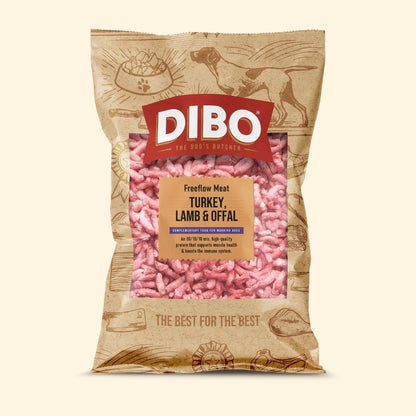 DIBO Free Flow Mince Turkey, Lamb & Offal 1kg