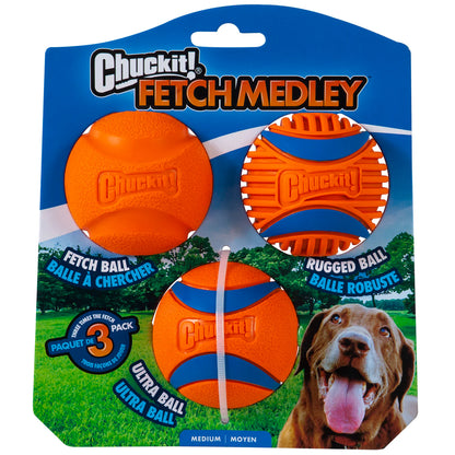 Chuckit Fetch Medley 3 Pack Gen 3 - Medium