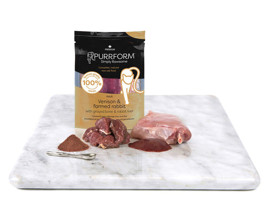 Purrform Venison & Farmed Rabbit & Ground Bone with Rabbit Liver - 6 x 70g - CAT