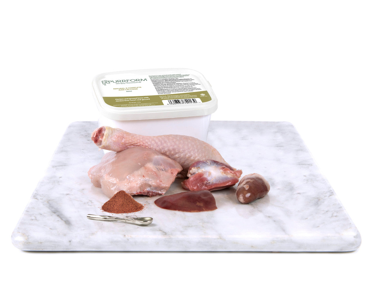 Purrform Chicken with Ground Bone, Chicken Liver, Heart & Gizzard 450G - CAT