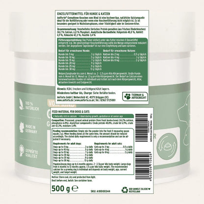 Ground Beef Bones - Natural Calcium Supplement for Dogs & Cats