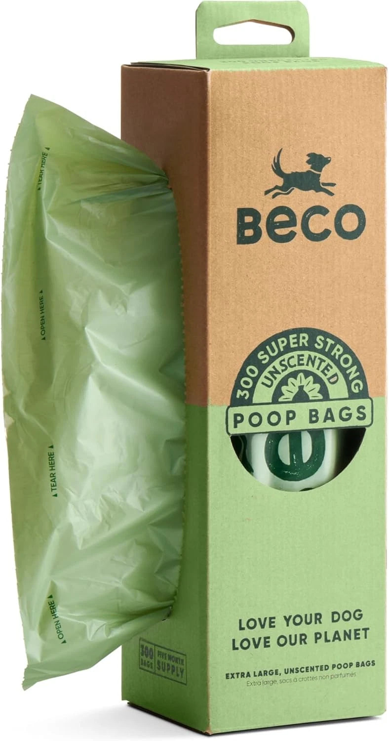 Beco Large Unscented Poop Bags in Dispenser (300 bags)