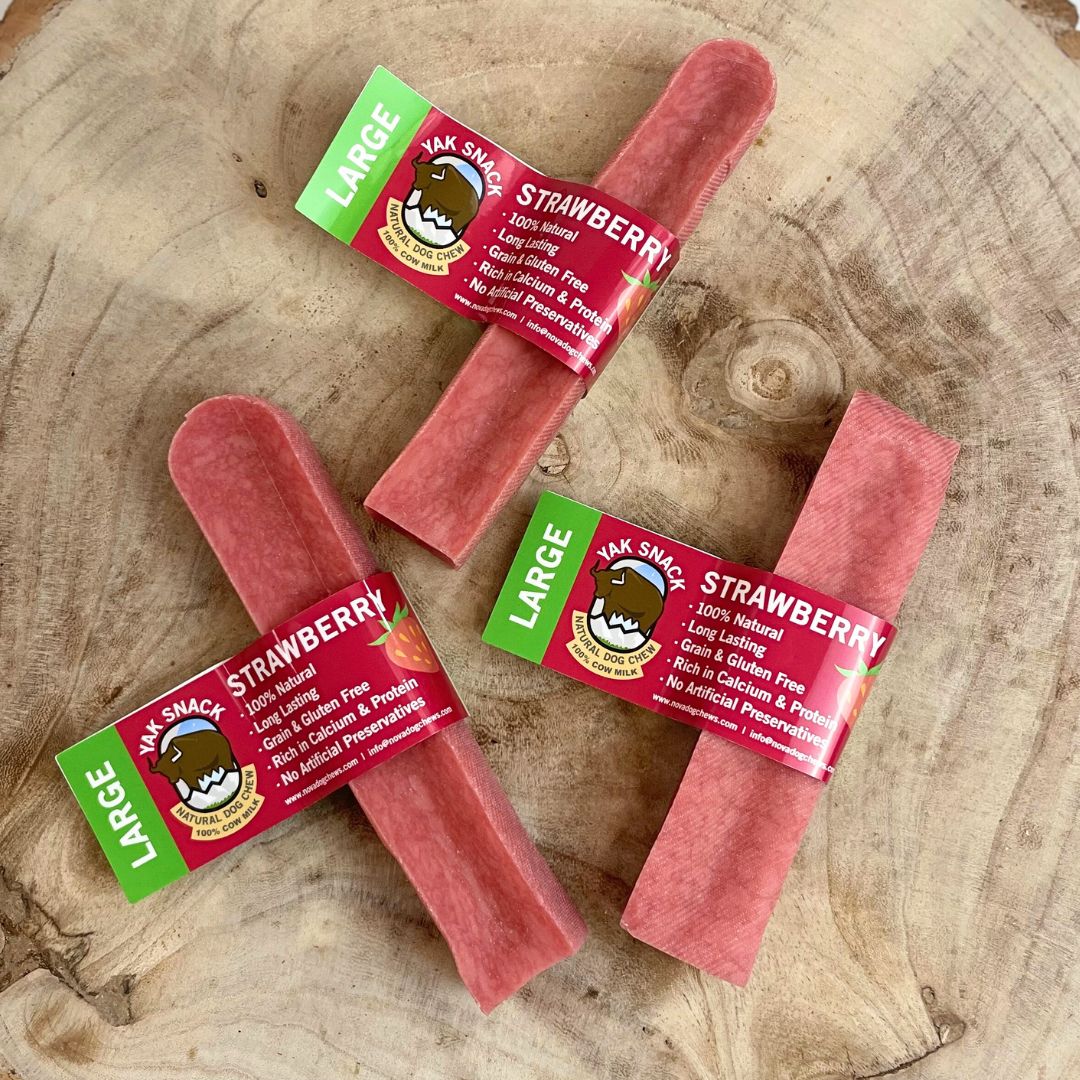 Yak Dog Chew Strawberry - Large
